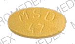 Pill MSD 47 VIVACTIL Yellow Elliptical/Oval is Vivactil