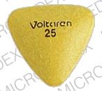 Pill Voltaren 25 Yellow Three-sided is Voltaren