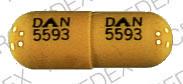 Pill DAN 5593 DAN 5593 Yellow Capsule/Oblong is Thiothixene