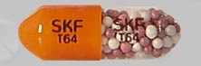 Pill SKF T64 Orange Capsule/Oblong is Thorazine spansule