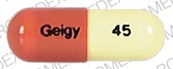 Pill GEIGY 45 Brown Capsule/Oblong is Tofranil-PM