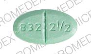 Warfarin sodium 2.5 mg barr 832 2 1/2 Front
