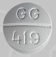 Pill GG 419 Gray Round is Trazodone Hydrochloride