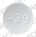 Pill 439 R White Round is Trazodone Hydrochloride