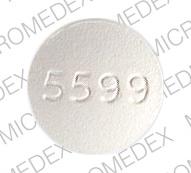 Pill 5599 DAN DAN White Round is Trazodone Hydrochloride