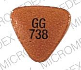 Pill GG 738 Orange Three-sided is Diclofenac Sodium Delayed Release