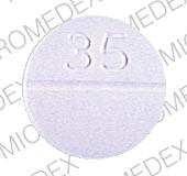 Pill 35 BL Purple Round is Trimethoprim