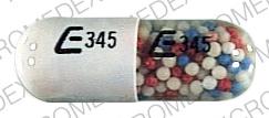 Pill E 345 E 345 Gray Capsule/Oblong is Ordrine AT
