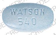 Acetaminophen and hydrocodone bitartrate 500 mg / 10 mg WATSON 540 Front