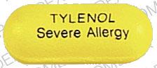 Pill TYLENOL Severe Allergy Yellow Oval is Tylenol Severe Allergy