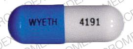 Pill 4191 WYETH Blue Capsule-shape is Synalgos-DC