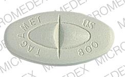 Pill TAGAMET 800 SB Green Elliptical/Oval is Tagamet
