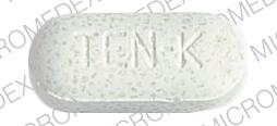 Pill TEN-K White Oval is Ten-K