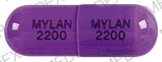 Pill MYLAN 2200 MYLAN 2200 Purple Capsule-shape is Acyclovir