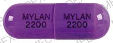 Pill MYLAN 2200 MYLAN 2200 Purple Capsule/Oblong is Acyclovir