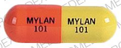 Pill MYLAN 101 MYLAN 101 Orange Capsule/Oblong is Tetracycline Hydrochloride