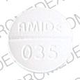 Pill AMIDE 035 White Round is Theodrine