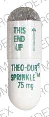 Pill THEO-DUR SPRINKLE 75 mg THIS END UP White Capsule/Oblong is Theo-dur sprinkle