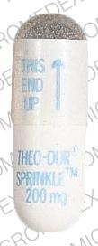 Pill THEO-DUR SPRINKLE 200mg THIS END UP White Capsule/Oblong is Theo-dur sprinkle