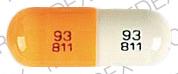 Pill 93 811 93 811 Orange & White Capsule/Oblong is Nortriptyline Hydrochloride