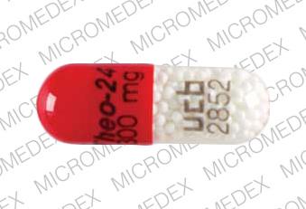 Pill Theo-24 300 mg ucb 2852 Red Capsule-shape is Theo-24