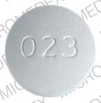 Pill R 023 White Round is Aspirin, Butalbital and Caffeine