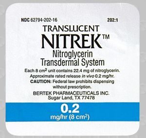 Nitrek 0.2 MG/HR NITREK Nitroglycerin 0.2mg/hr Back