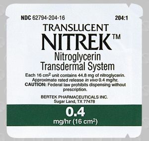 Nitrek 0.4 MG/HR NITREK Nitroglycerin 0.4mg/hr Back