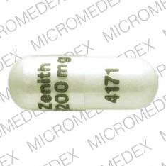 Pill Logo Zenith 200 mg 4171 White Capsule/Oblong is Quinine Sulfate