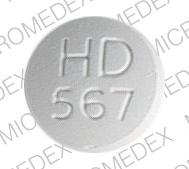 Pill HD 567 White Round is Acetaminophen, butalbital and Caffeine