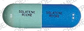 Pill SOLATENE ROCHE Green Capsule/Oblong is Solatene