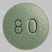 Pill OC 80 Green Round is OxyContin