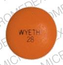 Pill WYETH 28 Orange Round is Sparine