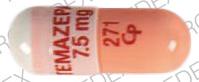 Pill TEMAZEPAM 7.5 mg 271 Cp Peach & White Capsule/Oblong is Temazepam