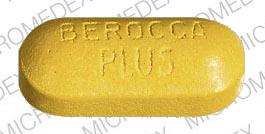 Pill BEROCCA PLUS Yellow Elliptical/Oval is Berocca plus