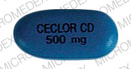 Pill CECLOR CD 500 mg Blue Oval is Ceclor CD