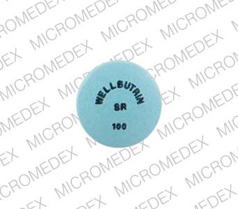 Pill WELLBUTRIN SR 100 Blue Round is Wellbutrin SR