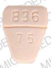Pill WATSON 836 7.5 Beige Five-sided is Clorazepate Dipotassium