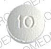 Pill OC 10 White Round is OxyContin