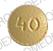 Pill OC 40 Yellow Round is OxyContin