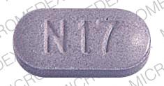 Pill LL N 17 Purple Oval is Naproxen