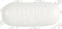 Pill TYLENOL ER White Oval is Tylenol Arthritis Pain