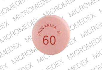Pill PROCARDIA XL 60 Pink Round is Procardia XL