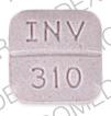 Pill INV 310 2 Purple Four-sided is WARFARIN SODIUM