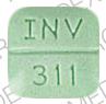 Pill INV 311 2.5 Green Four-sided is WARFARIN SODIUM