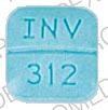 Pill INV 312 4 Blue Four-sided is WARFARIN SODIUM
