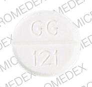 Pill 4 GG 121 White Round is Acetaminophen and Codeine Phosphate