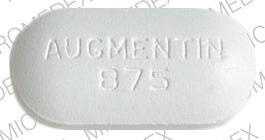 Pill AUGMENTIN 875 White Elliptical/Oval is Augmentin
