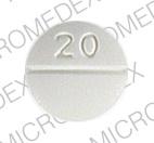 Pill 20 M White Round is Methylin