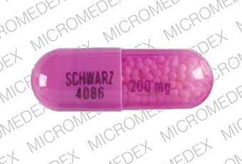 Pill 200 mg SCHWARZ 4086 Purple Capsule/Oblong is Verelan PM